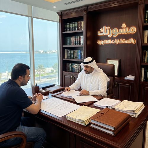 محامي عقارات في الخبر صنيتان السبيعي يراجع عقود بيع العقارات في مكتب مشورتك للمحاماة مع إطلالة على الخليج